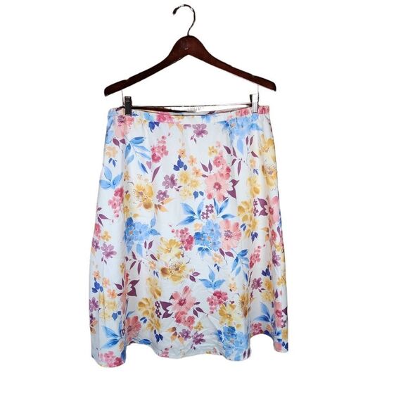 Chicos Silk Floral Midi Skirt Women's Size Large - Picture 4 of 6